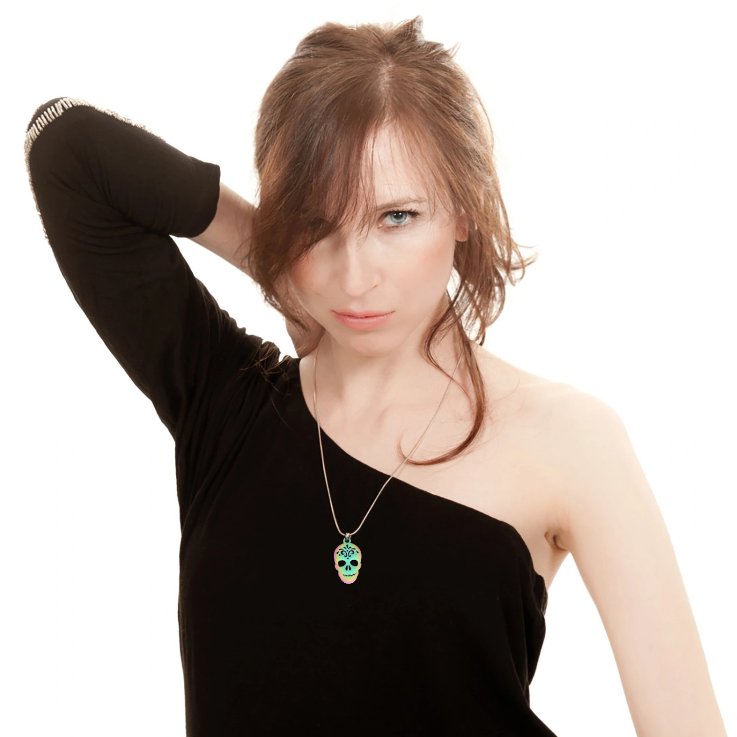 10 Pcs Skull Shape Jewelry Making Pendants Stainless Steel Charms Pendants