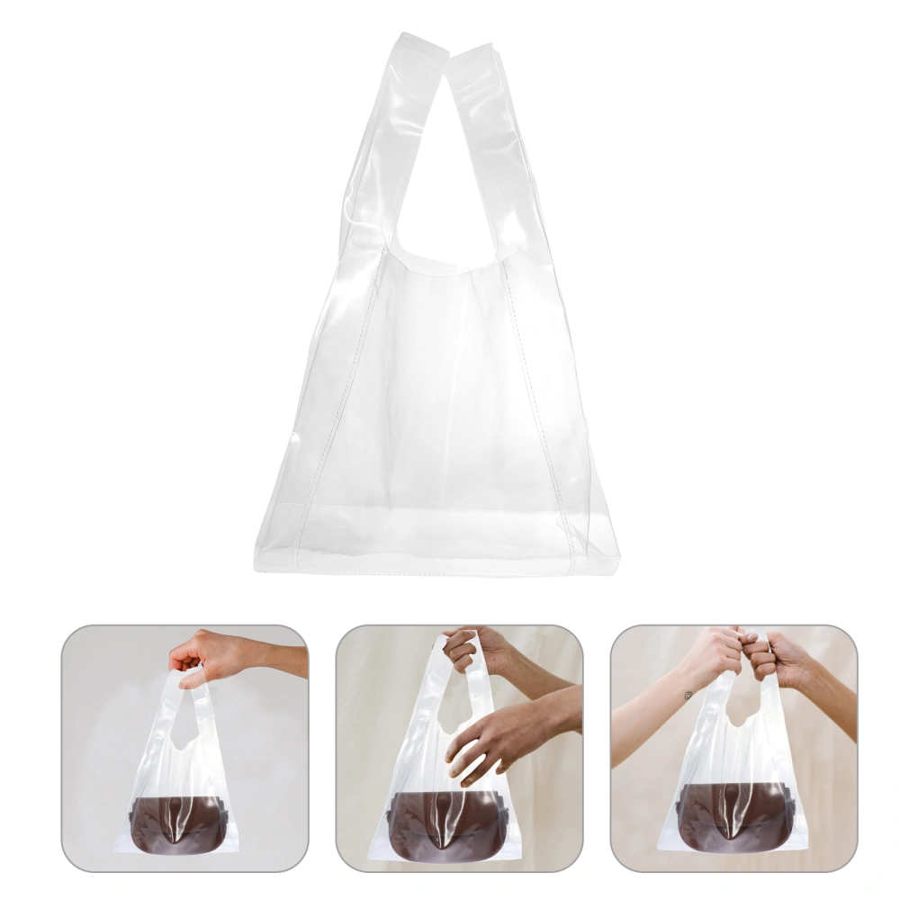 Large Capacity Shopping Bag Folding Grocery Bag Transparent Storage Pouch