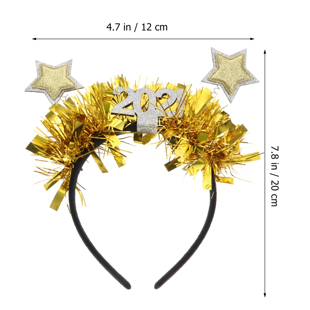 2Pcs 2021 Hairband New Year Head Band Pentastar Hair Party Hair Accessories