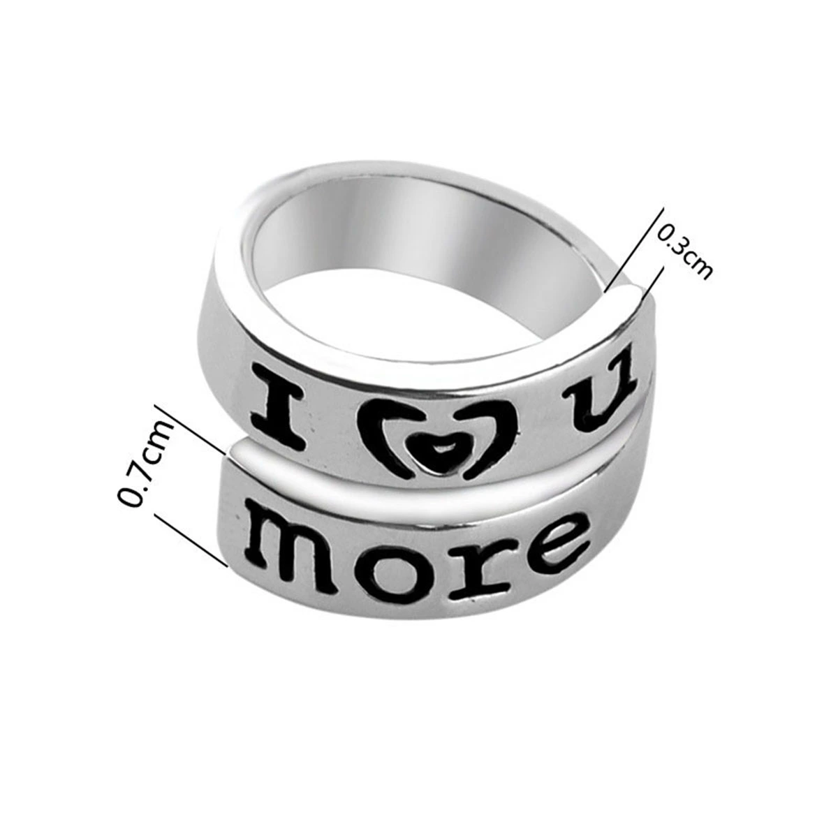 2pcs I Love You Most I Love You More Promise Rings Valentine's Jewelry Gift Keepsake for Couples