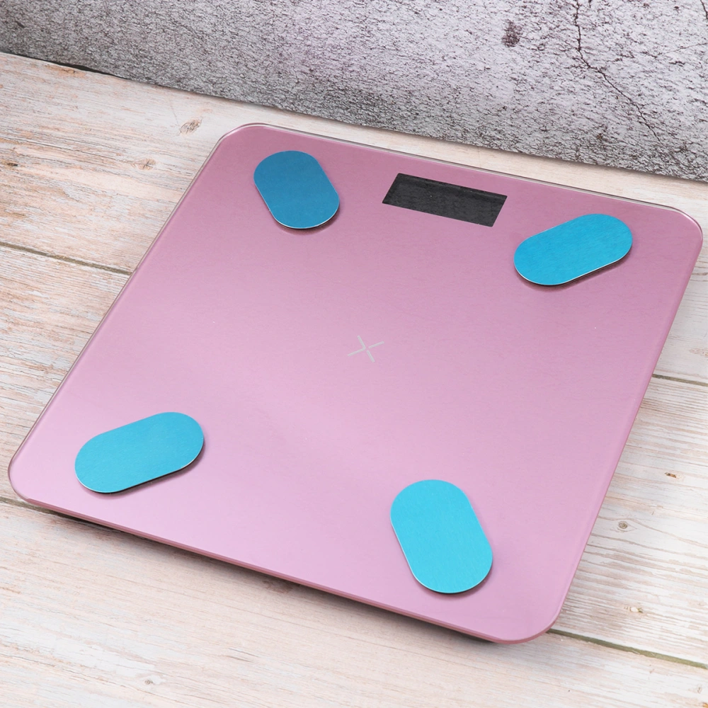 Square Body Fat Scale Smart Electronic  LED Digital Scales without Battery (Rose Golden, Battery Pattern Blueteeth Body Fat Scale)