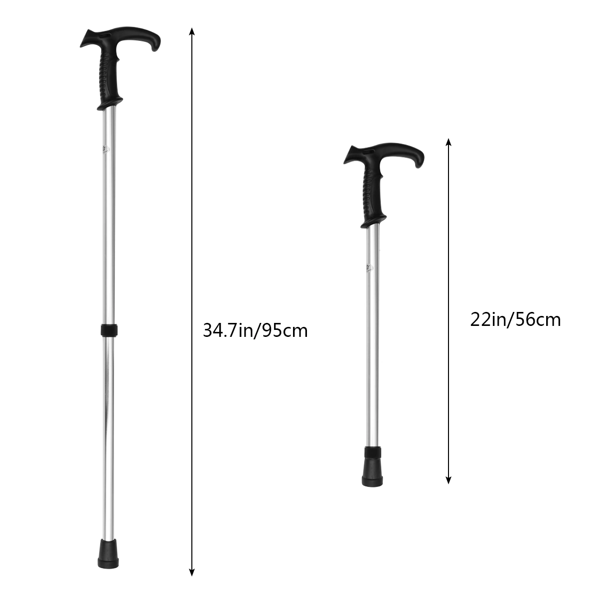 Six-section Telescopic Trekking Pole Walking Cane Aluminium Alloy Anti-skid Adjustable Walking Stick (Silver)