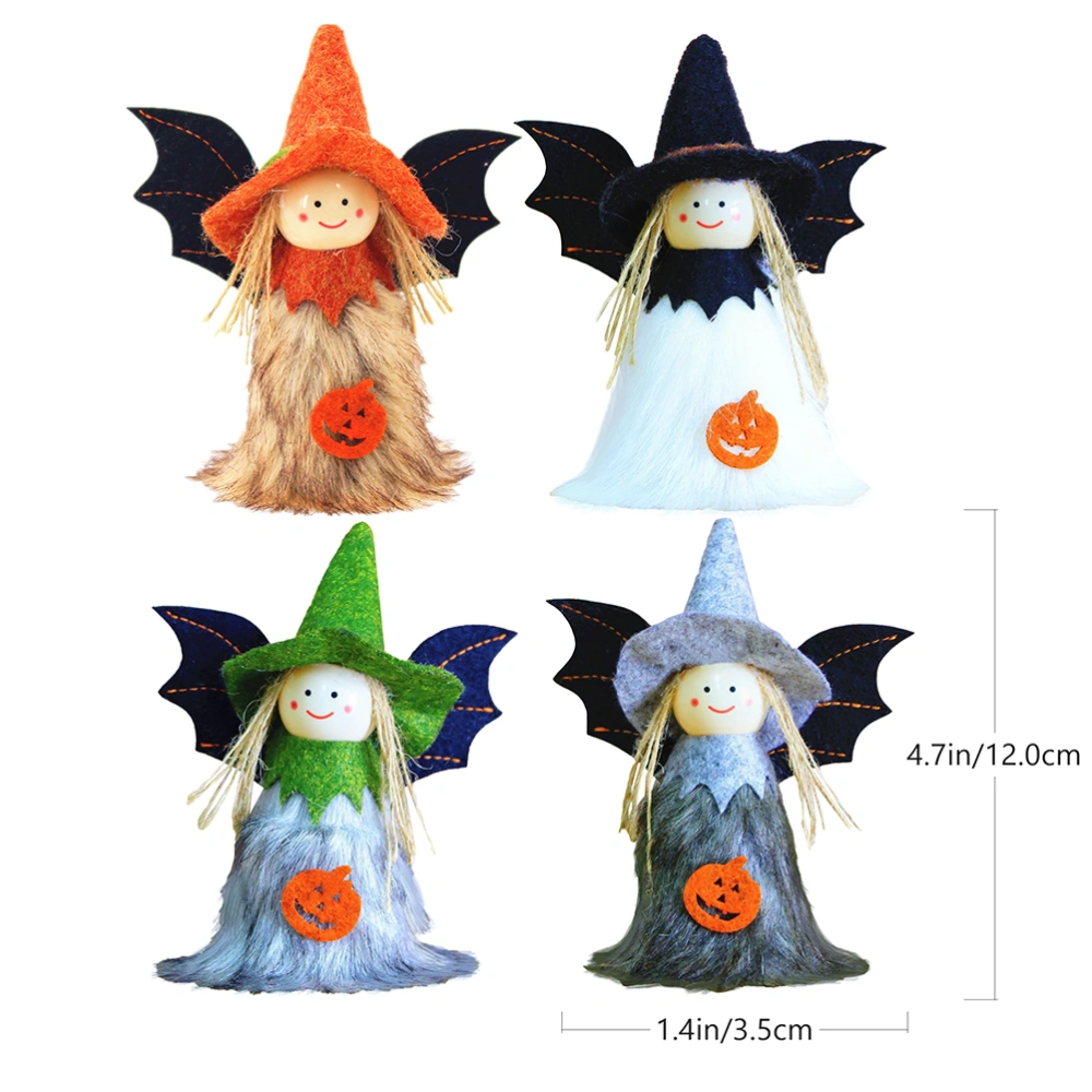 4 Pcs Halloween Angel Model Desktop Adornments Witch Bat Wing Statue Adornments