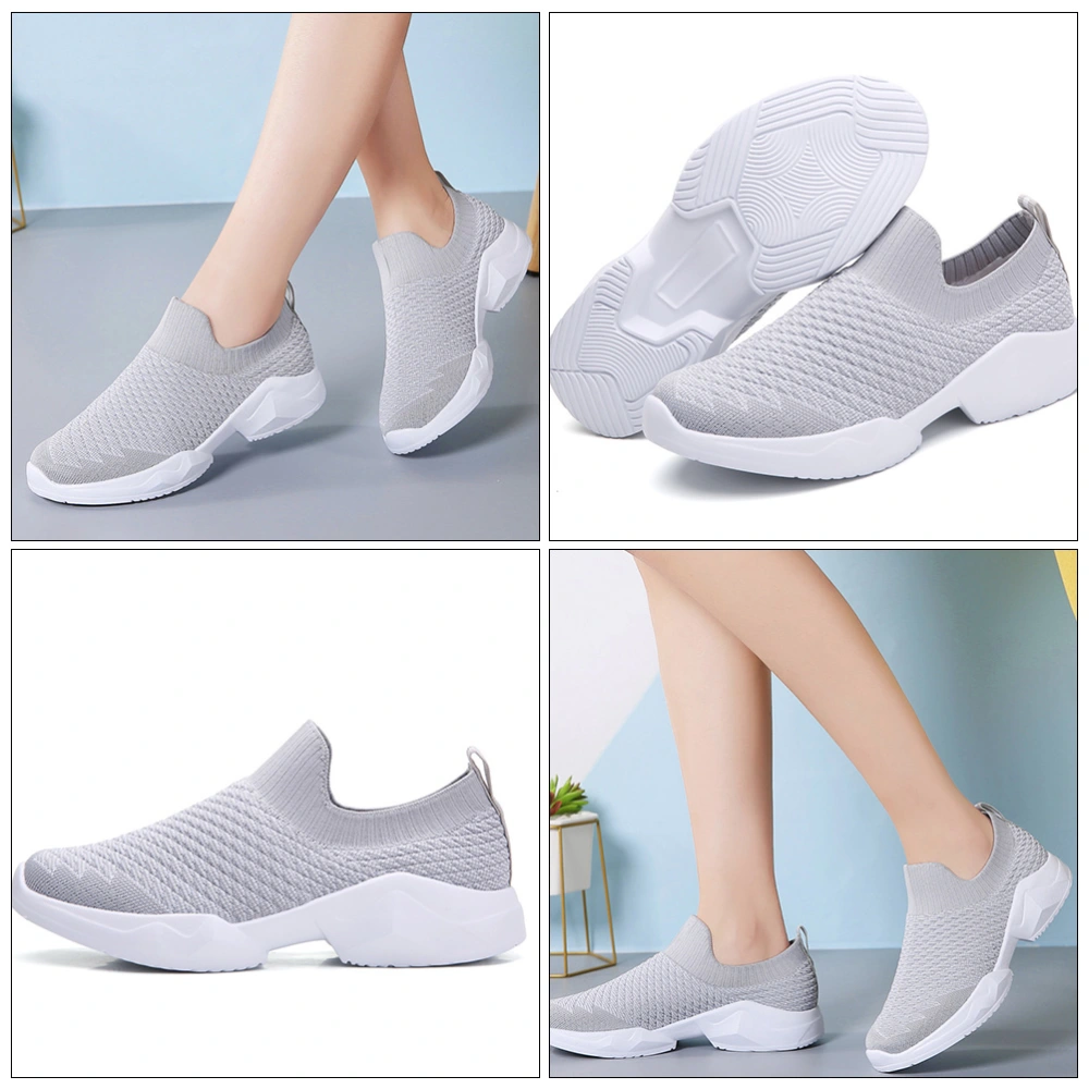 1Pair One-step Sneakers Comfortable Mesh Sneaker Outdoor Breathable Sneaker