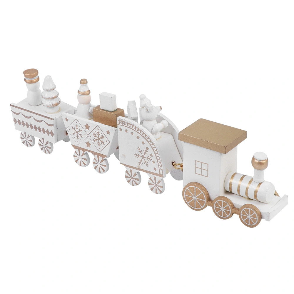 4pcs/Set Christmas Decoration Showcase Ornament Train Toy Painting Craft