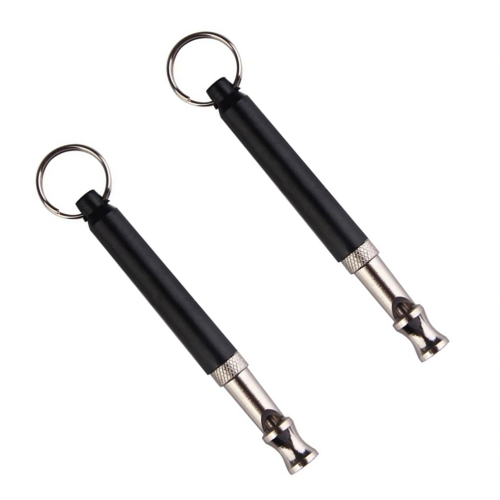 2Pcs Creative Sonic Dog Trainer Dog Whistle Ultrasonic Sound Whistle for Dog Training Black