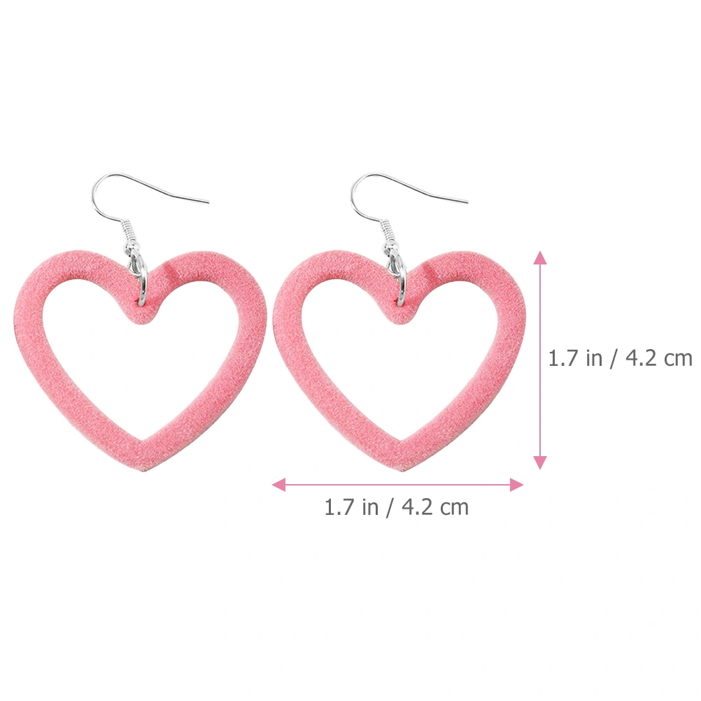 2 Pairs Heart Earrings Dangle Drop Earrings Valentine's Day Unique Gifts for Women