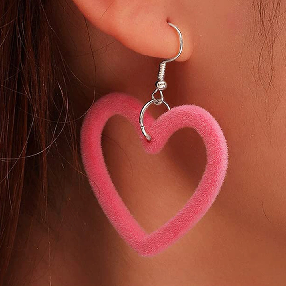 2 Pairs Heart Earrings Dangle Drop Earrings Valentine's Day Unique Gifts for Women