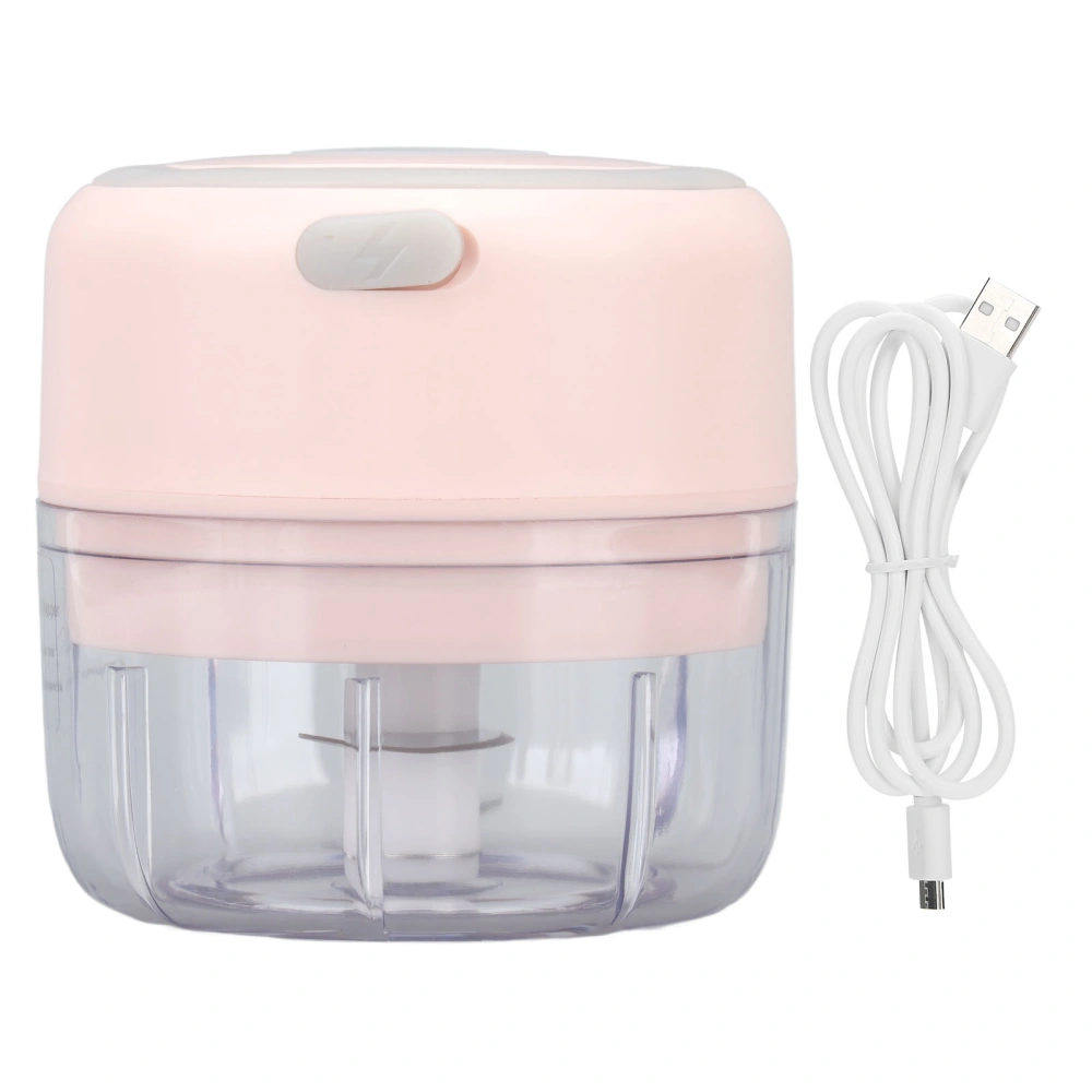 Mini Electric Garlic Chopper USB Rechargeable 100ml Stainless Steel Garlic Masher Pink