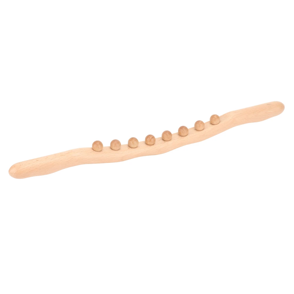 Gua Sha Massage Tool Men Women Handheld 8 Bead Muscle Relax Wooden Scraping Stick for Neck Back Log