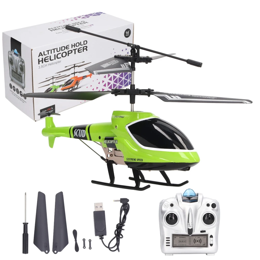 Remote Control Helicopter 2.4G Fixed Height Green Plastic Mini RC Helicopter for Above 14 Years Old