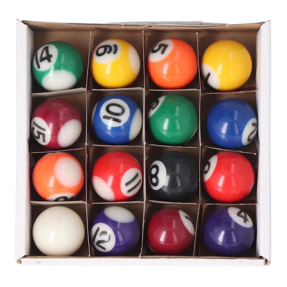 25mm Mini Billiard Ball Complete 16 Balls Set American Style Resin Pool Table Balls Accessories