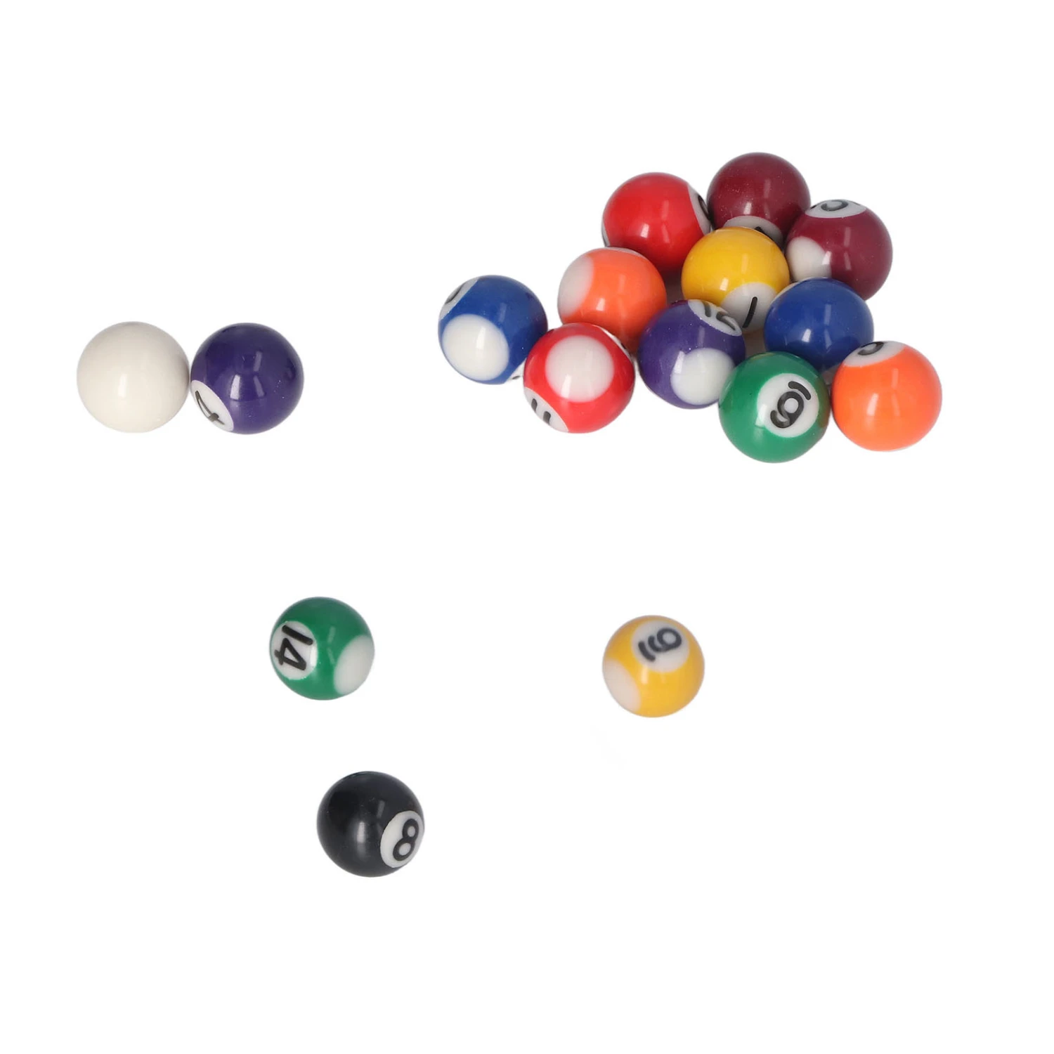 25mm Mini Billiard Ball Complete 16 Balls Set American Style Resin Pool Table Balls Accessories