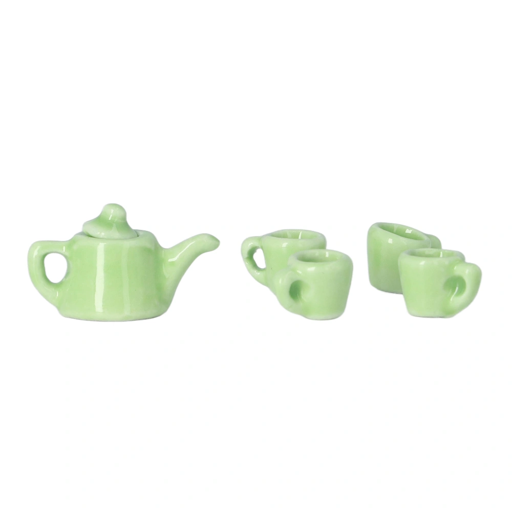 1:12 Dollhouse Ceramic Tea Cup Set DIY Miniature Porcelain Dollhouse Tea Set for Dollhouse Decoration