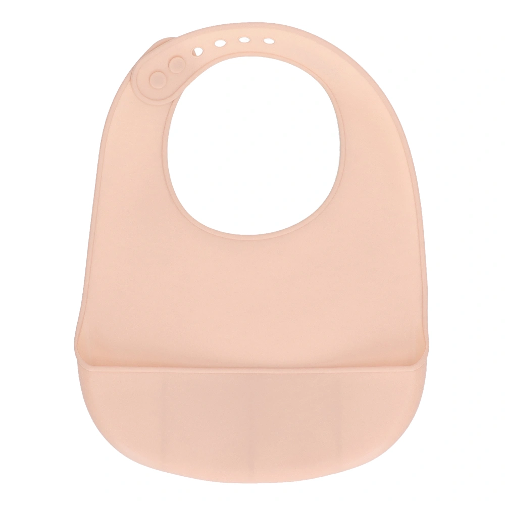 Silicone Bib Soft Waterproof Silicone Neck Fasteners Spill Pocket Dishwasher Safe Baby Silicone Bibs for 10 to 72 Months Pink