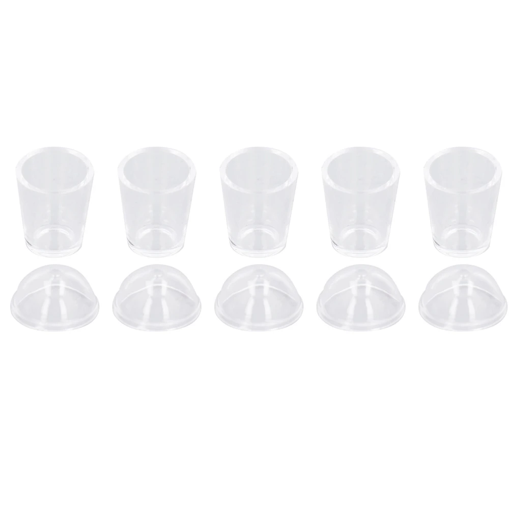 5pcs Dollhouse Cups 1/12 Scale Transparent Plastic Material Decorative Cute Style Mini Coffee Cups with Lids