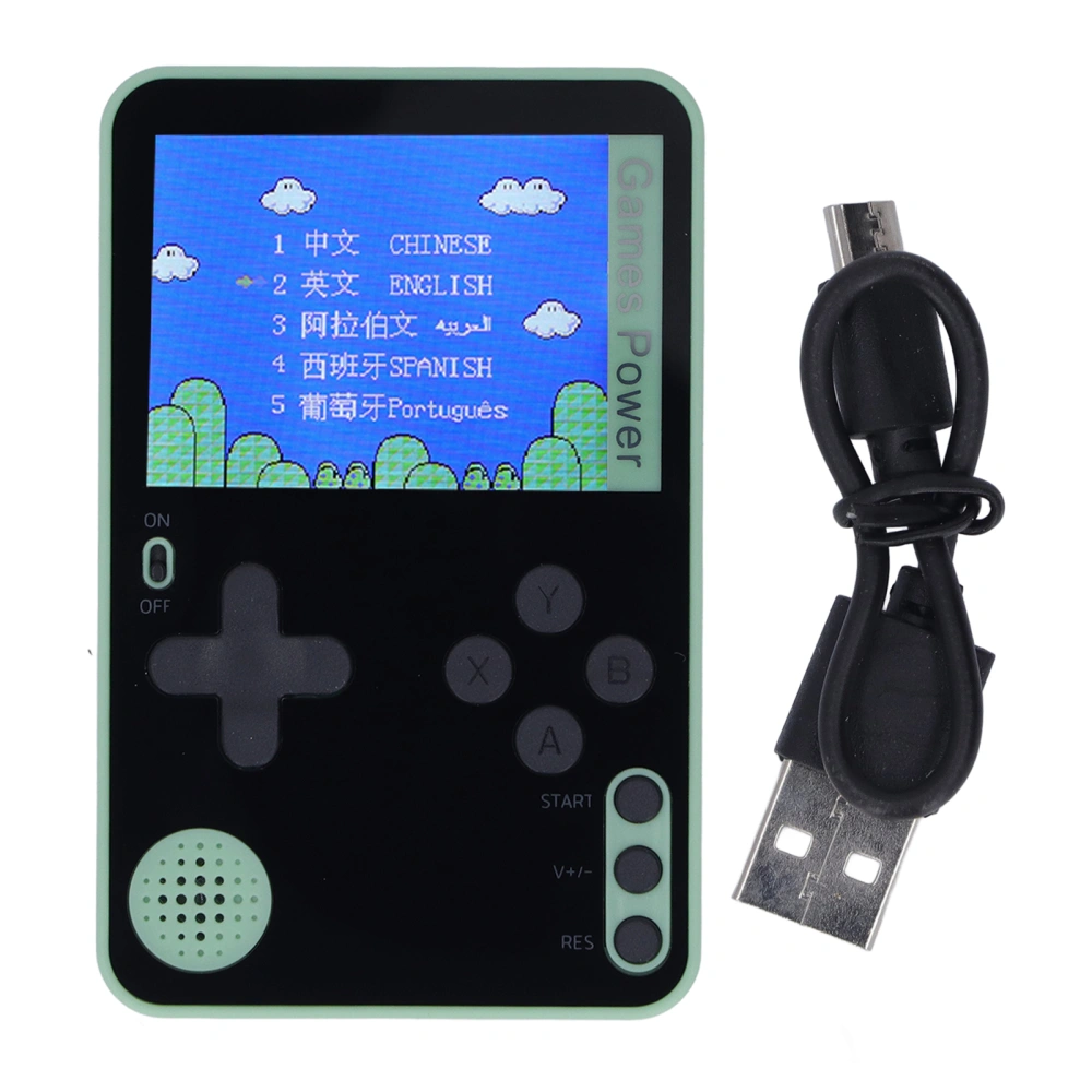 Handheld Game Machine 2.4inch Color Screen Mini Ultra Thin Portable Preloaded Game Console Green