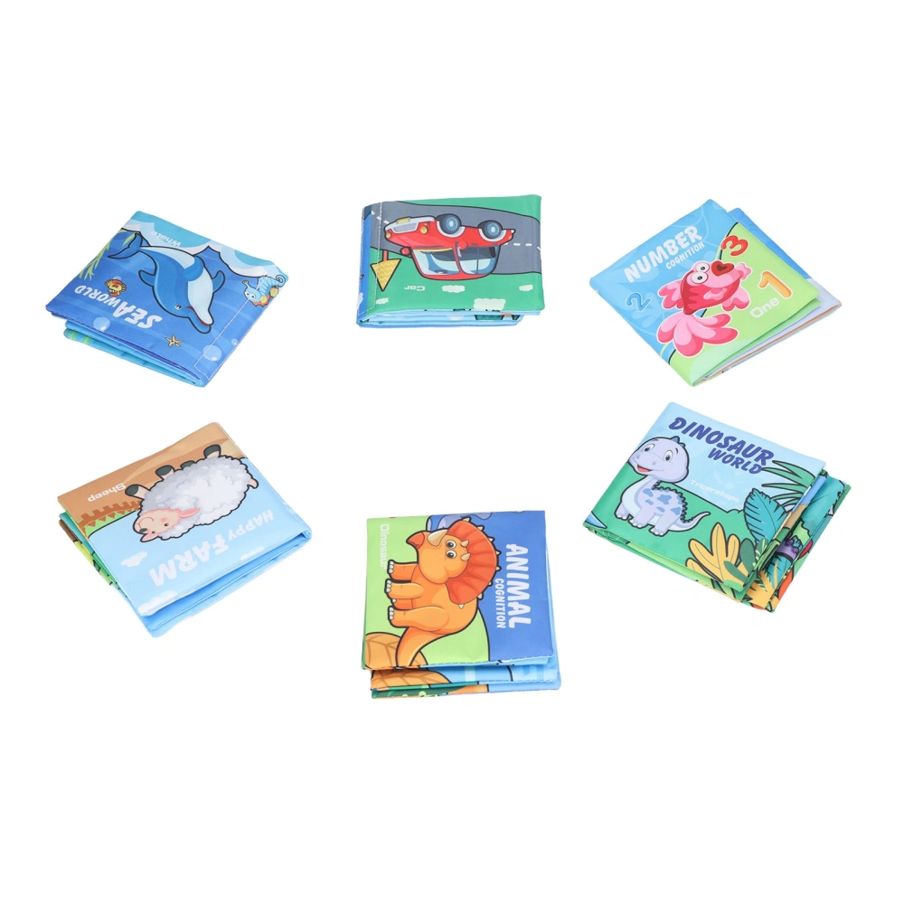 6 PCS Baby Cloth Books Waterproof Washable Kids Bath Books Funny Unbreakable Education Learning Toys Gifts for Toddlers