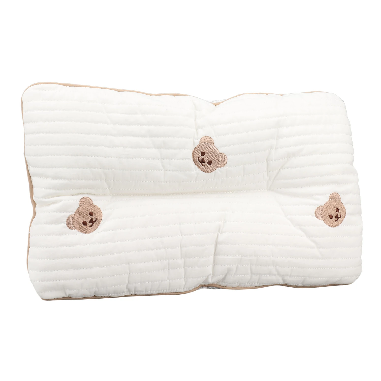 Cute Toddler Pillow Animal Pattern Soft PP Cotton Neck Support Breathable Baby Pillow Bear