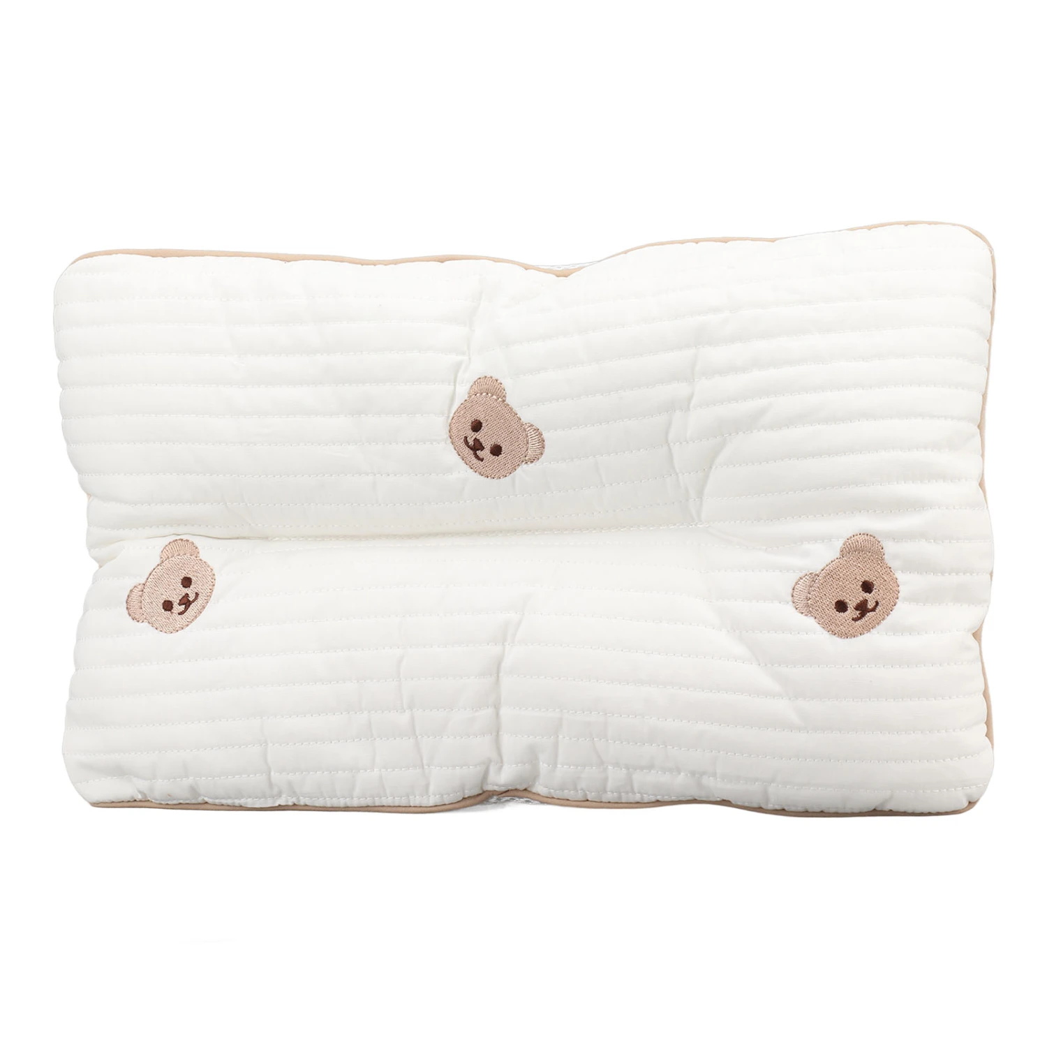 Cute Toddler Pillow Animal Pattern Soft PP Cotton Neck Support Breathable Baby Pillow Bear