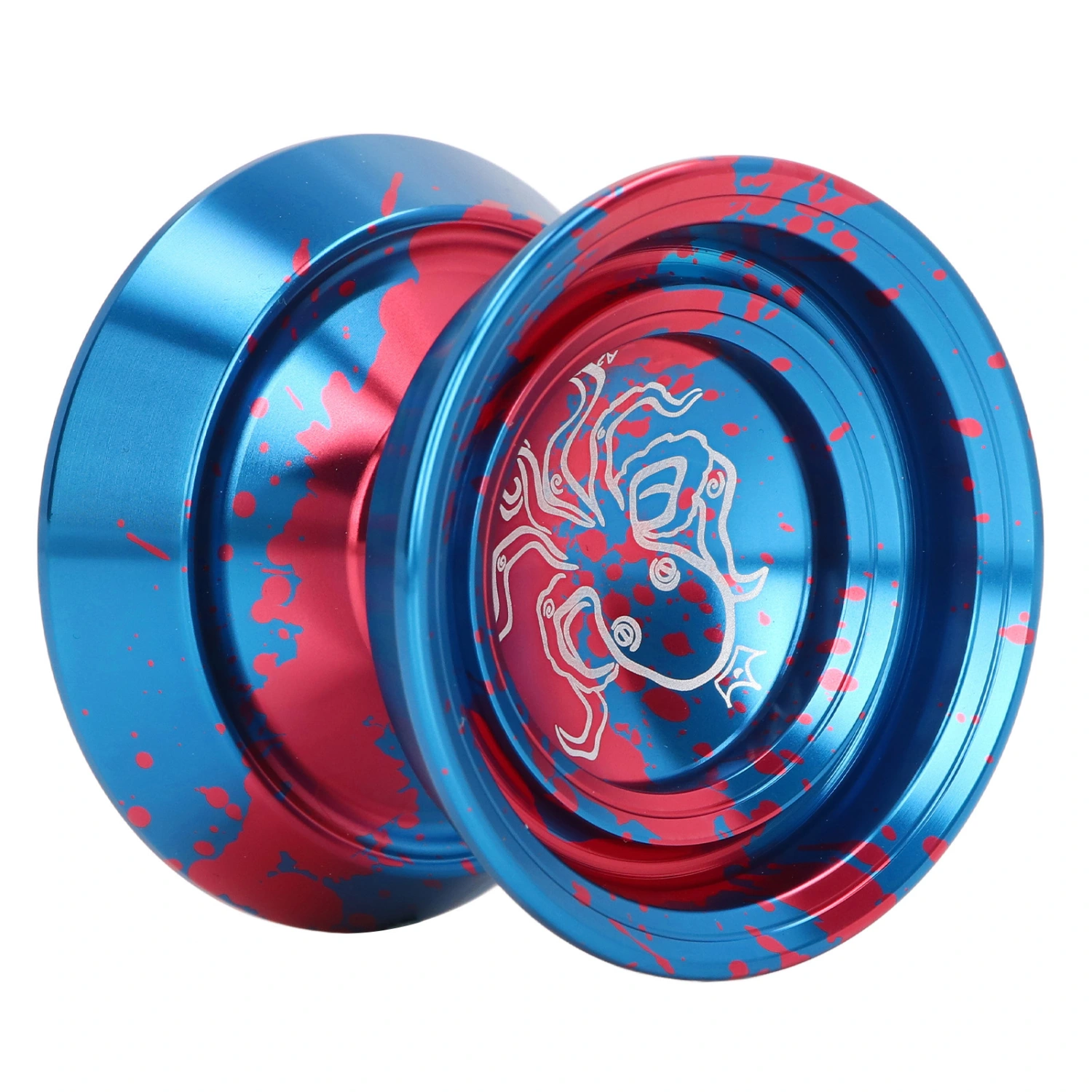 YoYo Ball Unresponsive Aluminum Alloy Advanced Fade Free Exquisite for Competition with Glove 3pcs Strings Blue