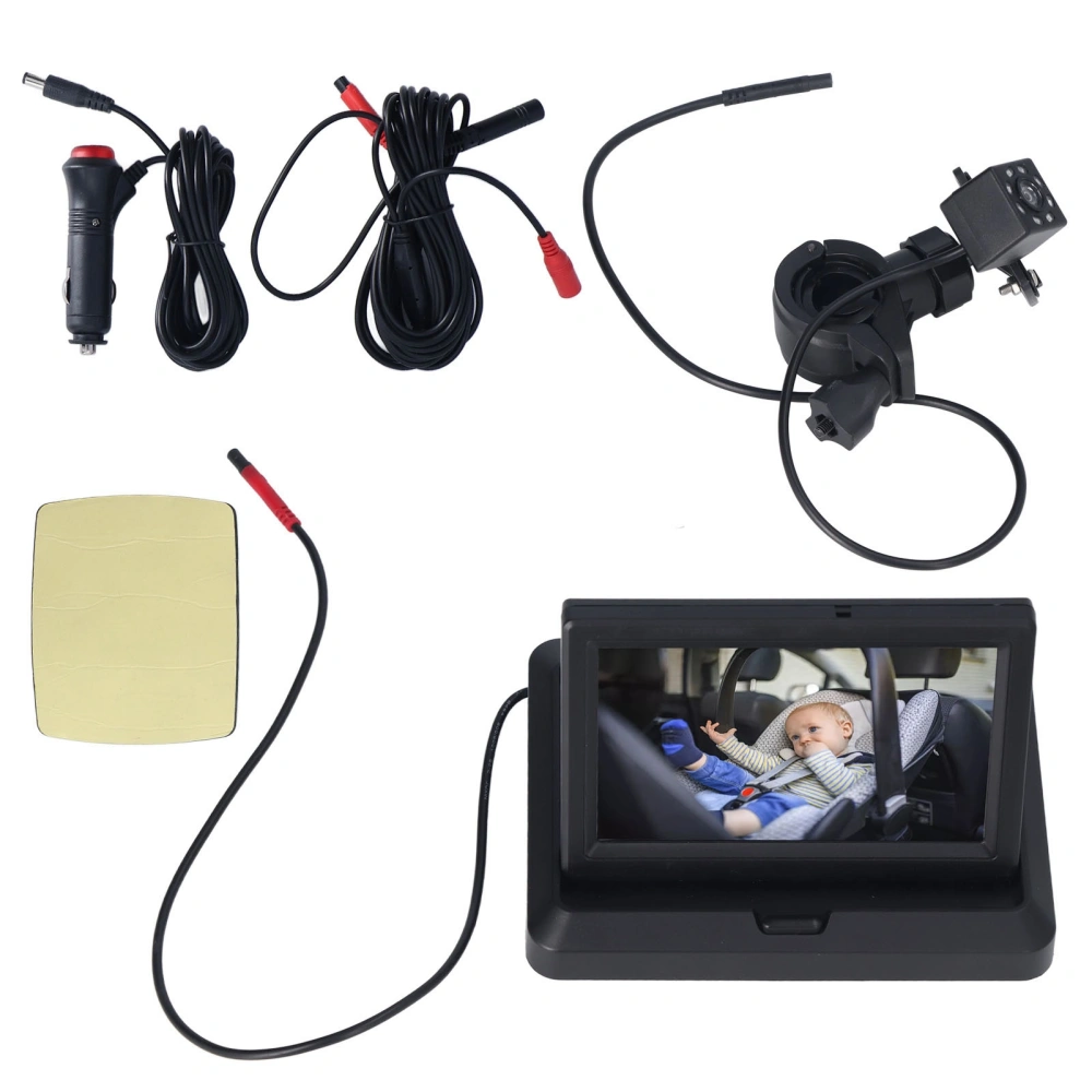 Baby Car Camera Adjustable Clear Bright Wide View Rear Facing Seat Camera for Infant 4.3in