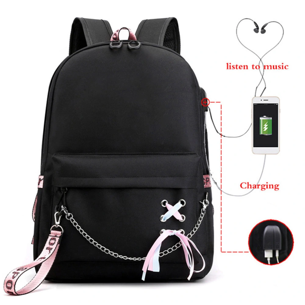 TV Drama Backpack Cartoon Backpack Bookbag with USB Charging Port Laptop Backpack for School Outdoor Travel Camping Picnic