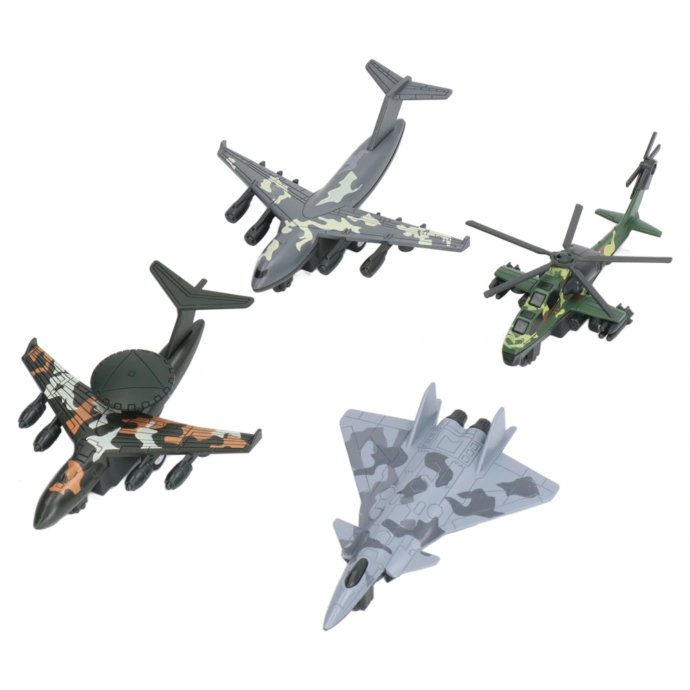 4pcs Pull Back Airplane Toy Children Boys Alloy Simulated Aircraft Plane Model Birthday Gift Decoration Camouflage