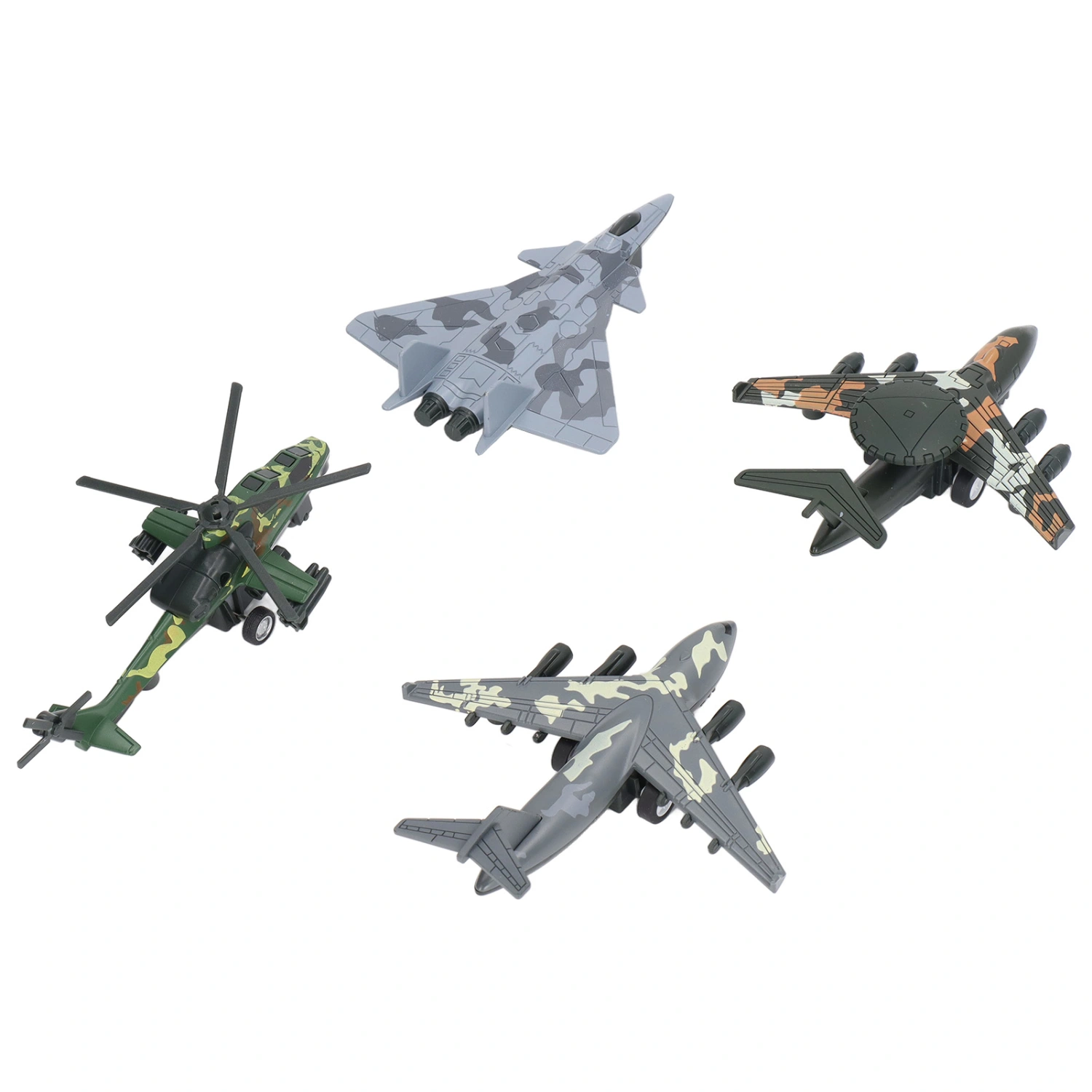 4pcs Pull Back Airplane Toy Children Boys Alloy Simulated Aircraft Plane Model Birthday Gift Decoration Camouflage