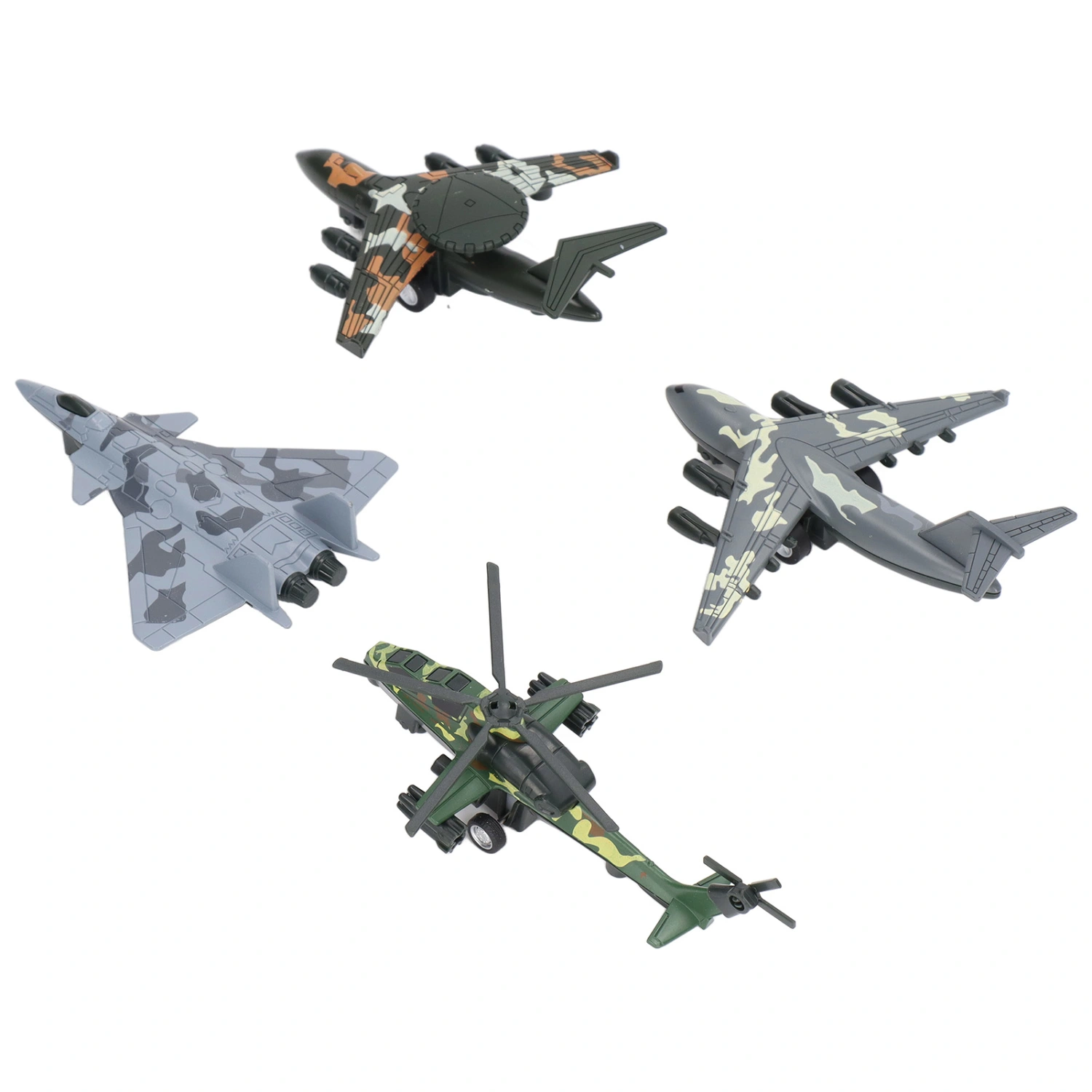 4pcs Pull Back Airplane Toy Children Boys Alloy Simulated Aircraft Plane Model Birthday Gift Decoration Camouflage