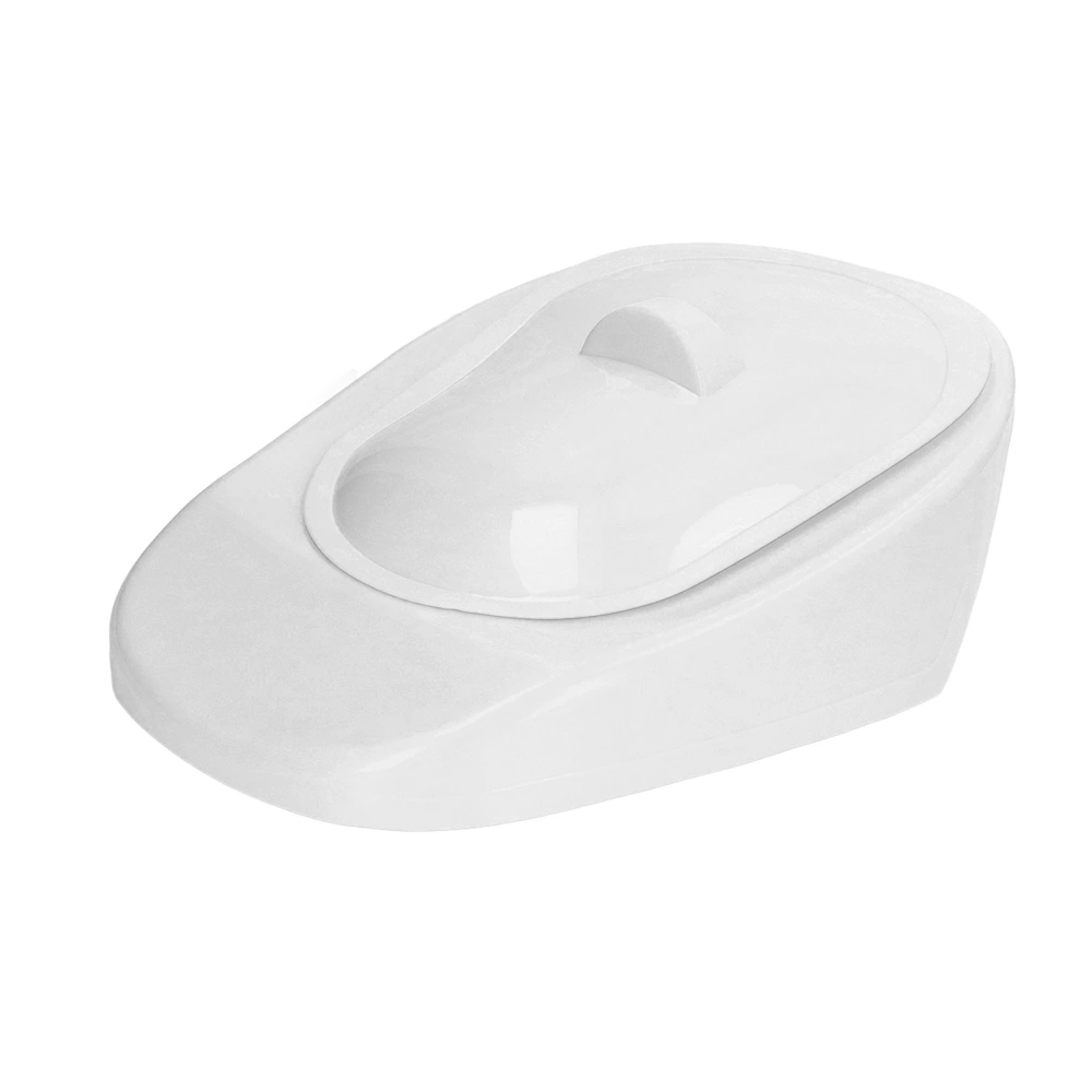 PP Bedpan Household Portable Smooth Elderly Patient Bed Pan with Lid Handle for Pregnant Woman White