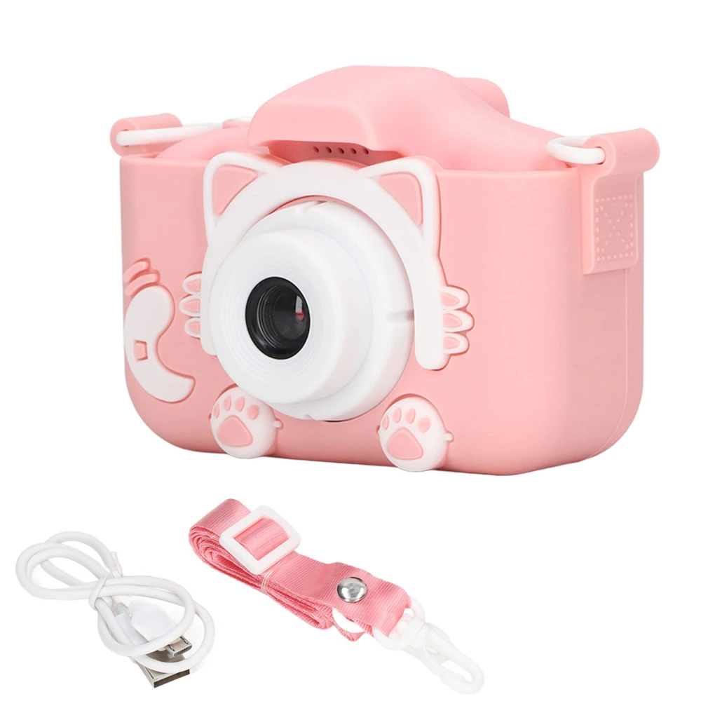 Video Toddler Camera Silicone Mini Kids Camera Toy With Carry Rope for Children Pink