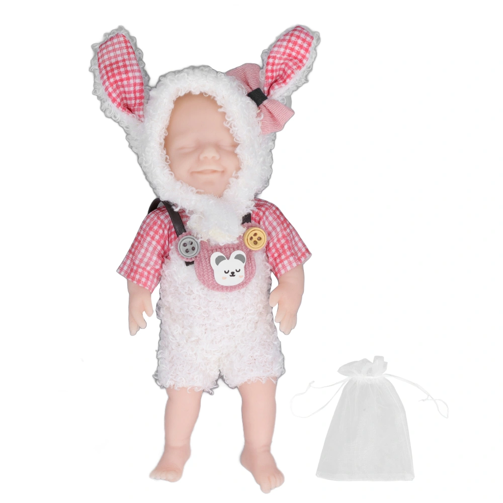 Reborn Baby Doll 6in Soft Silicone Safe Real Touch Solid Infant Girl Doll with Clothes