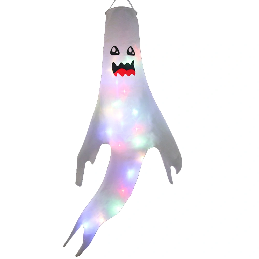 Halloween Ghost Windsocks with LED Light Light up Hanging Ghost Halloween Decorations Party Yard Decor