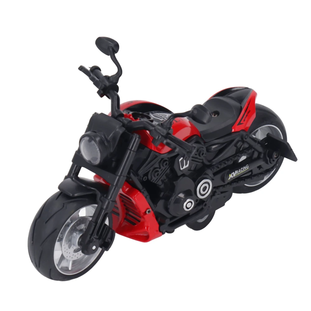 Motorcycle Toy Model Pull Back Alloy Plastic 1:12 Scale Retro Style Pull Back Motorcycle Toy for Kids Decoration Red