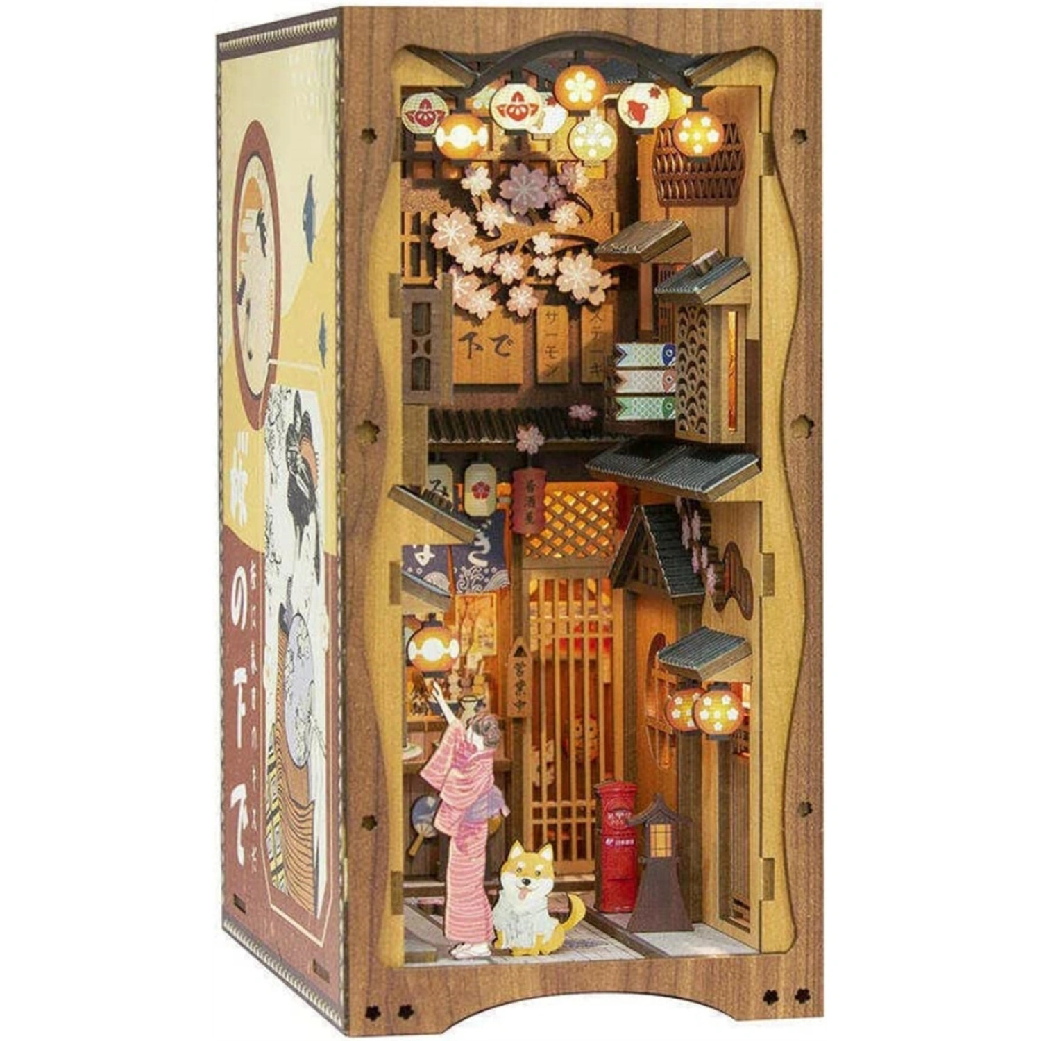 DIY Book Nook Kit 3D Wooden Book Model Puzzle Building Kit Bookshelf Insert Decor Home Table Ornament