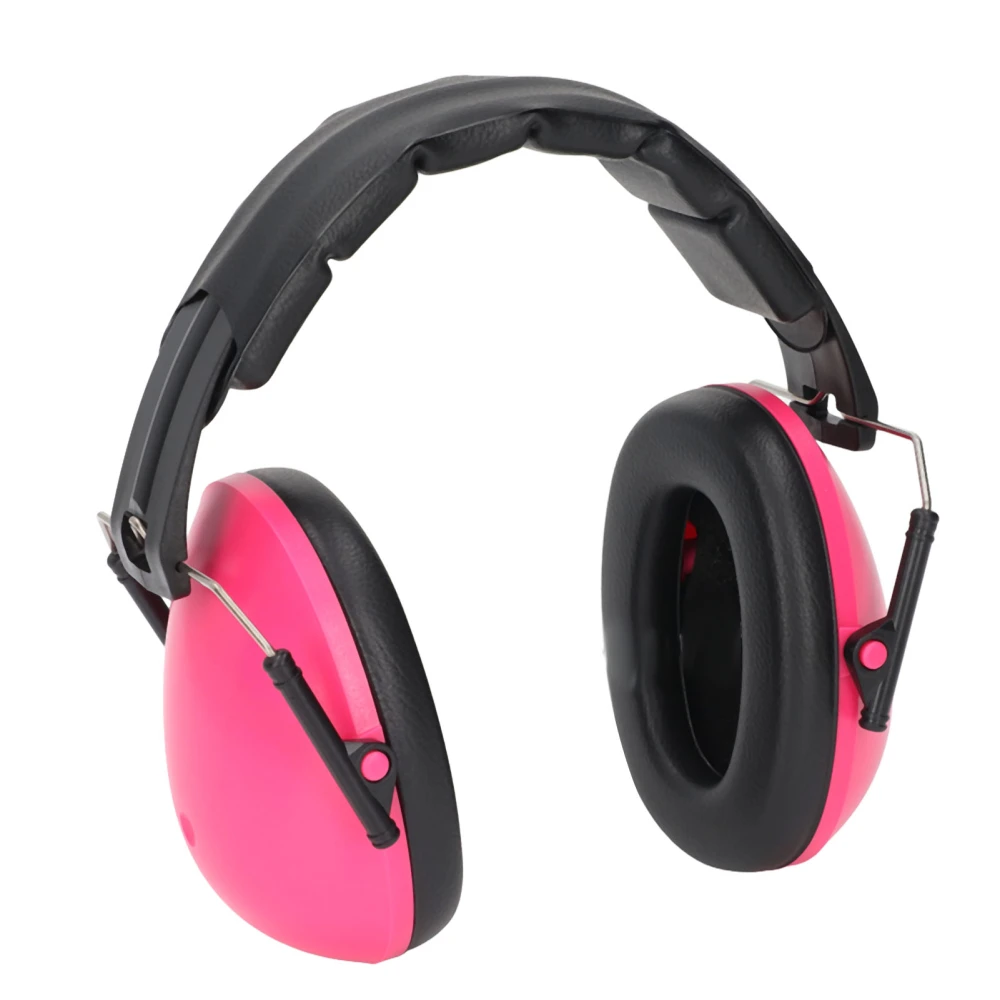 Baby Ear Protection Earmuffs Foldable Soft Headband Lightweight Toddler Noise Canceling Earmuffs for Airplane Travel Pink