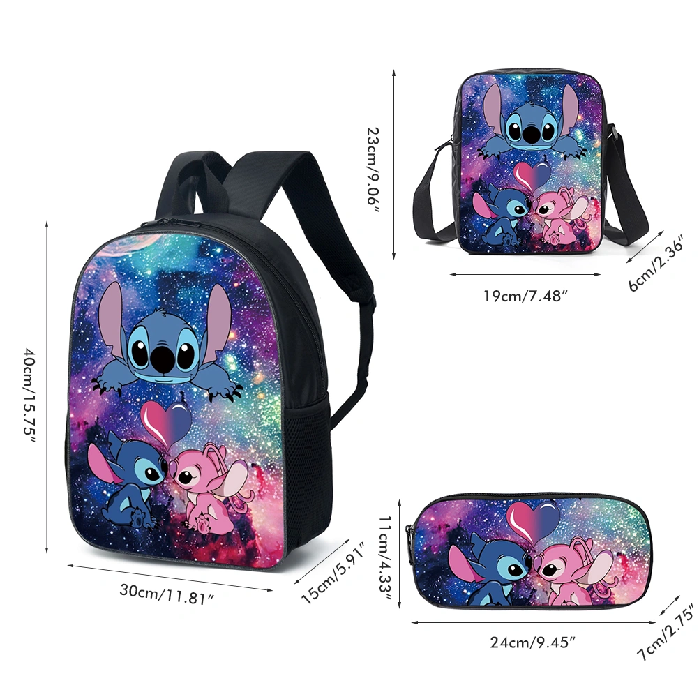 3Pcs Kid Bookbags Set Cartoon Backpack with Lunch Bag Pencil Case for School Outdoor Travel Camping Picnic