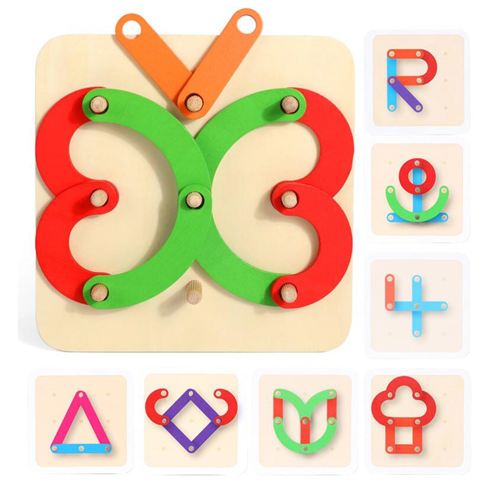 Wooden Letter Number Construction Puzzle Stacking Blocks Toy Set Shape Color Sorting Board Game Preschool Learning Educational Toy for Kids