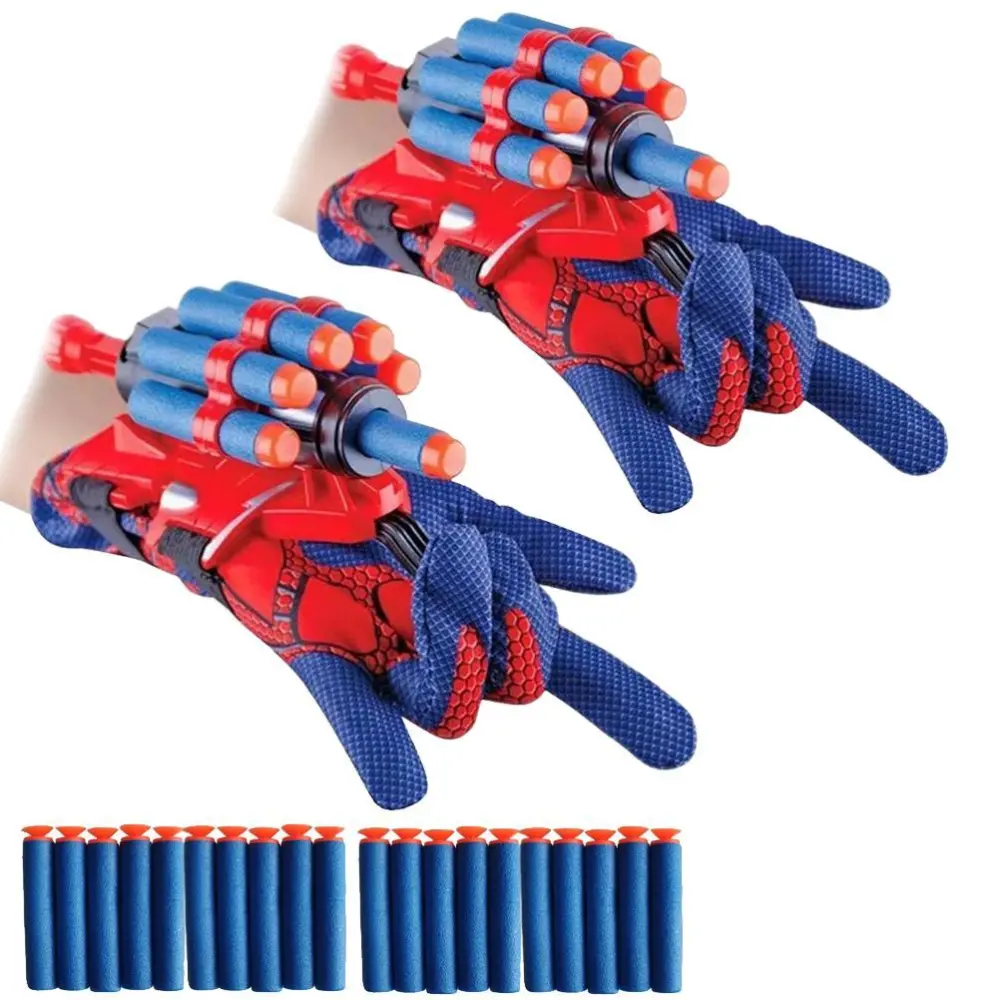 2PCS Launcher Glove Kids Hero Cosplay Spider Glove Launcher Wrist Toys Set Kids Educational Toys Gift for Children Fans