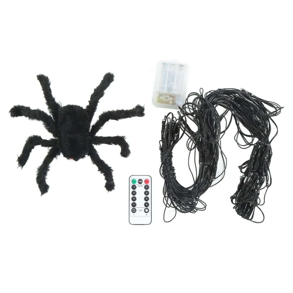 LED Spider Web Lights Good Decoration Waterproof Remote Control Design Halloween Decorations Light with Black Spider Purple