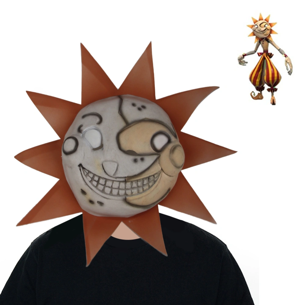 Halloween Face Cover Sun and Moon Clown Face Covering Latex Horror Game Cosplay Prop Halloween Costume