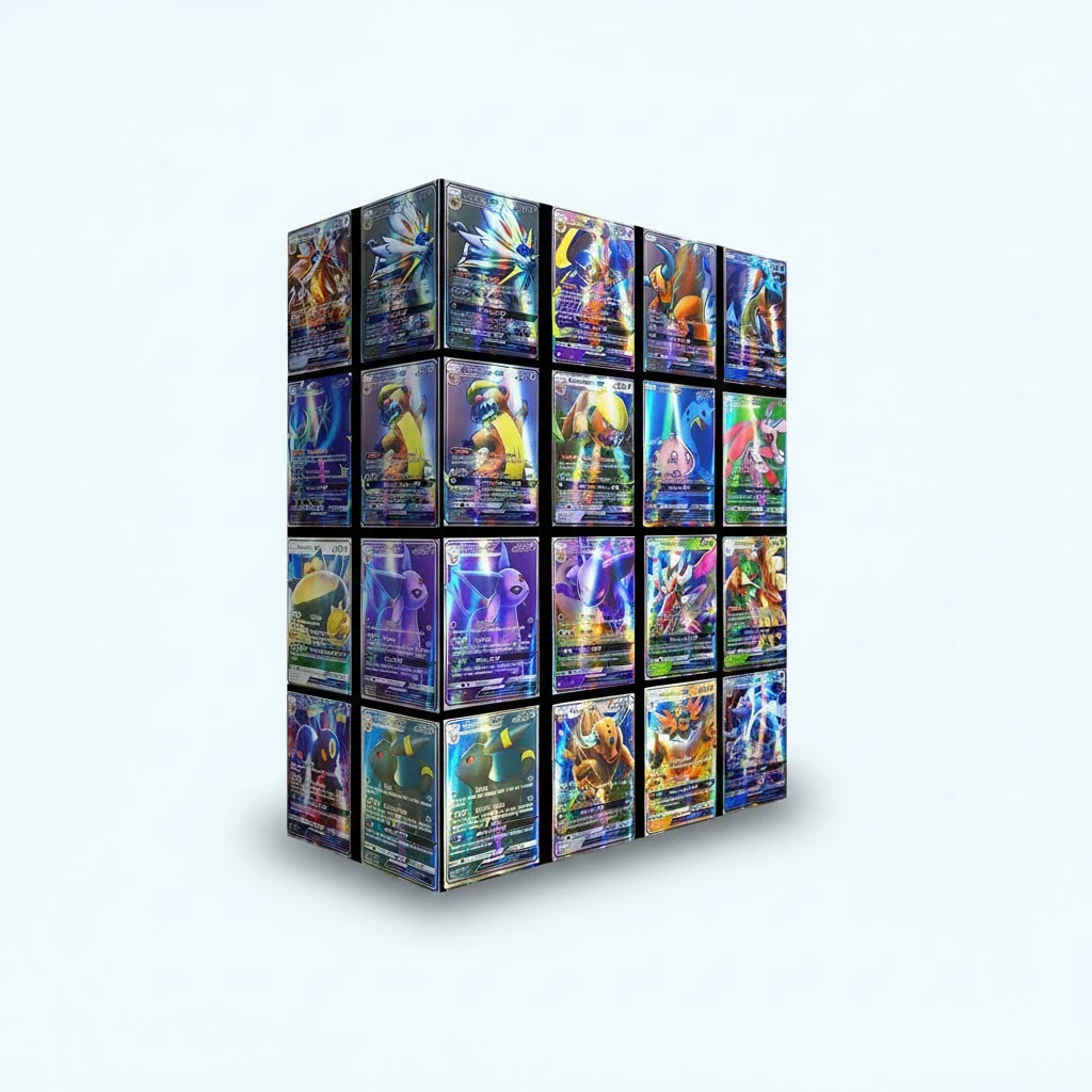 100Pcs Anime Card Set Cartoon Game Card Children GX Trading Cards with 95 GX Cards and 5 Mega Cards