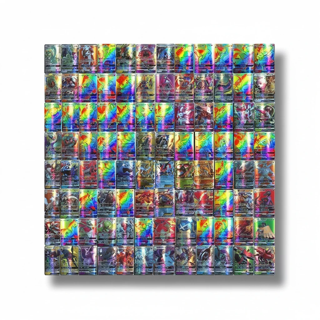 100Pcs Anime Card Set Cartoon Game Card Children GX Trading Cards with 95 GX Cards and 5 Mega Cards