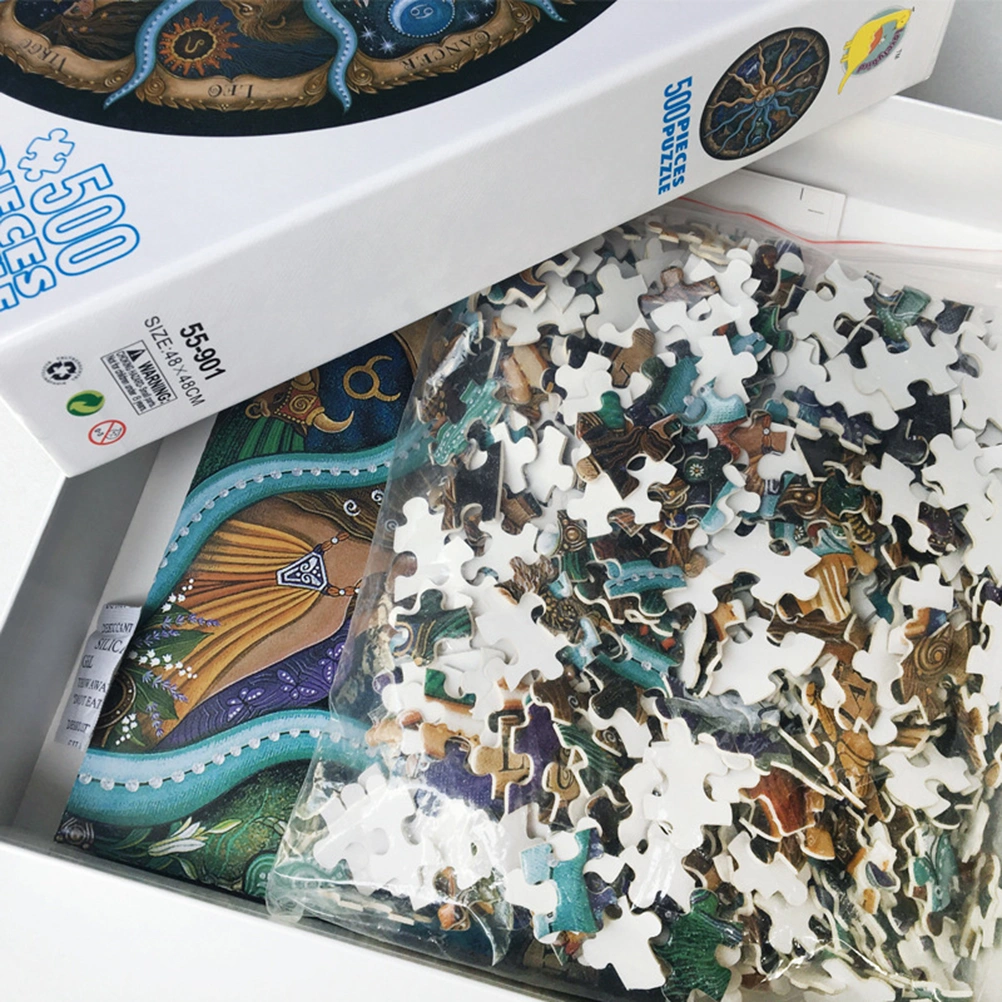 500 Piece Round Jigsaw Puzzle DIY Circular Jigsaw Puzzles Game Birthday Gift