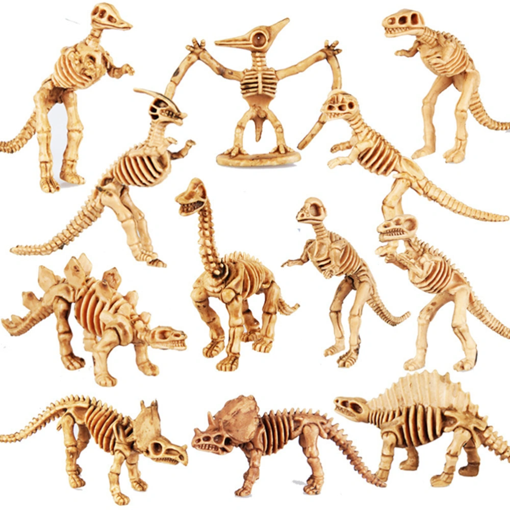 12Pcs saur Fossil Skeleton Figures Assorted saur Skeleton Toys Figures Bones Educational Gift