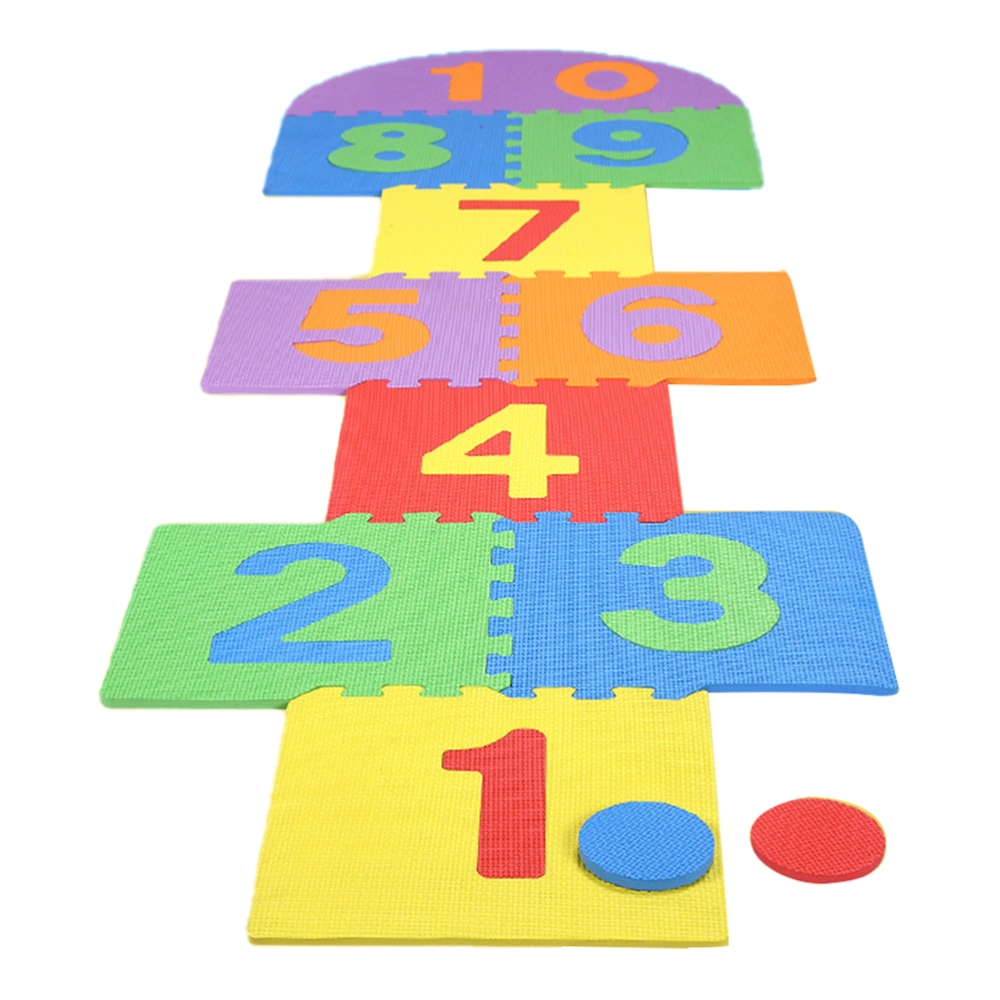 Children Giant Hopscotch Mat Game Kids Soft EVA Foam Interlocking Tiles Indoor Outdoor Garden Family Game Toys