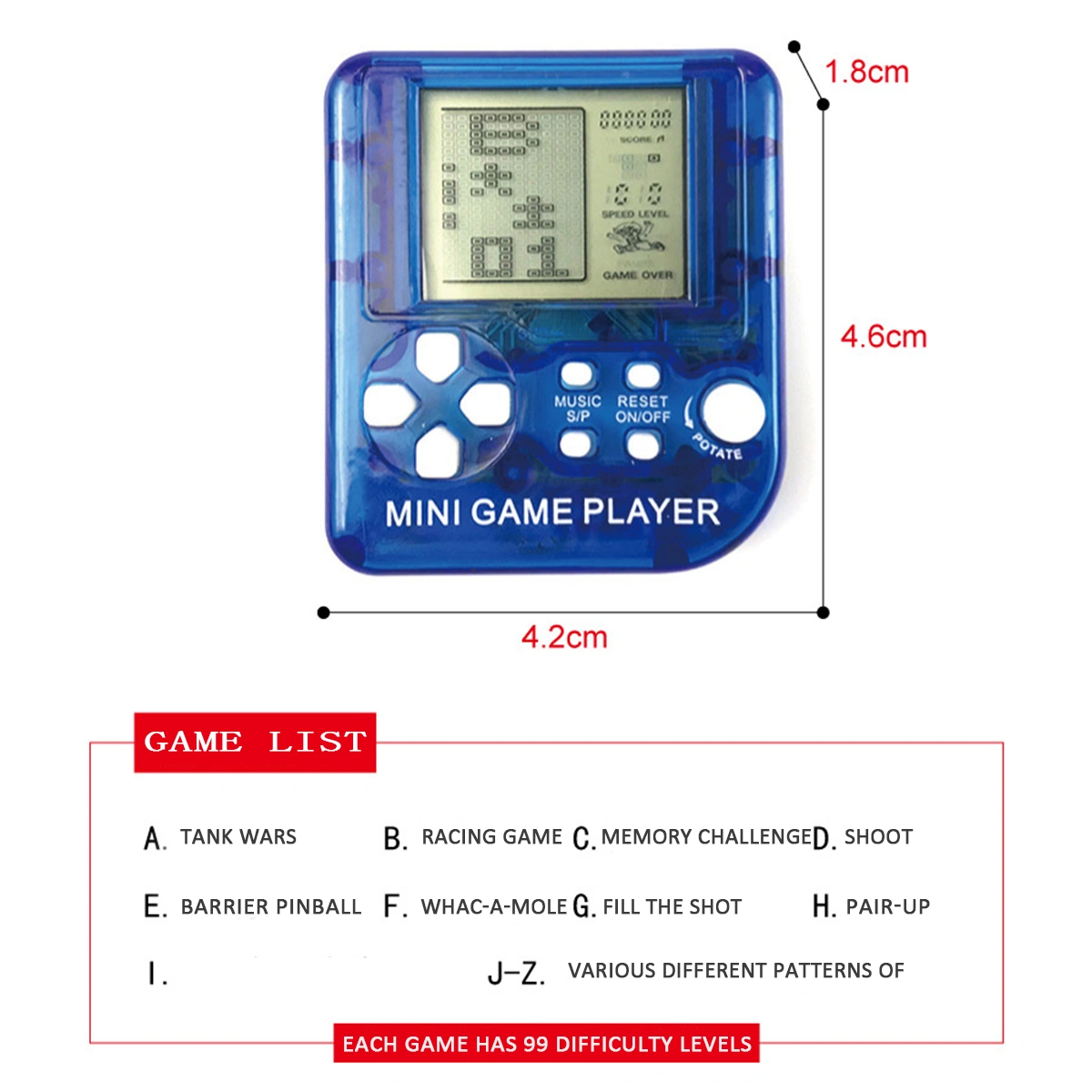 Mini Classical Game Electronic Cyber Machine For Kids Game Keychain Gifts Color Random
