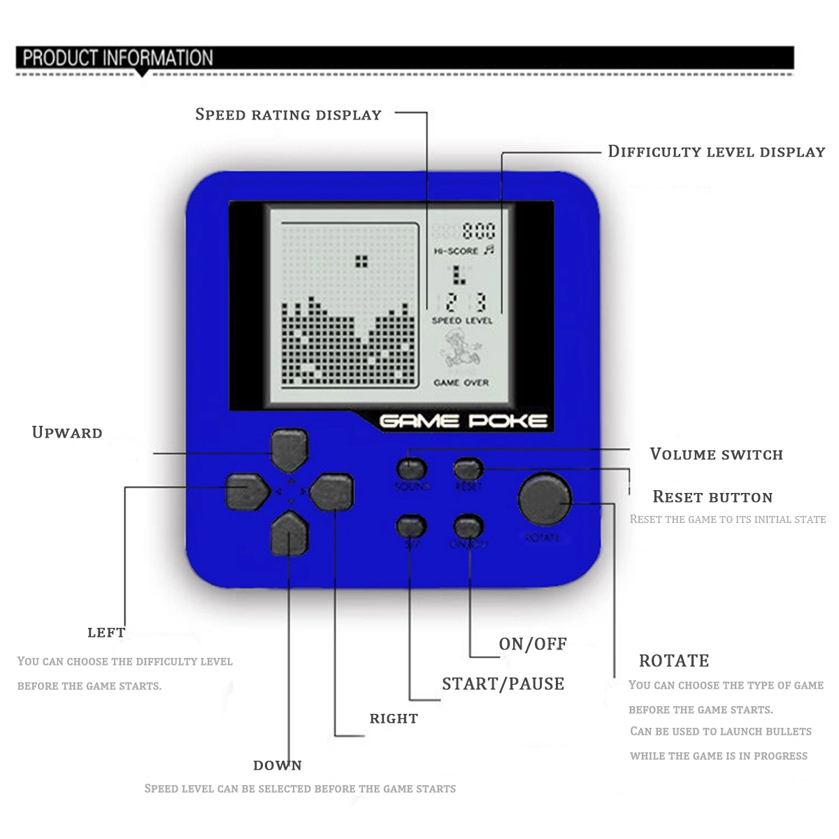 Mini Classical Game Electronic Cyber Machine For Kids Game Keychain Gifts Color Random