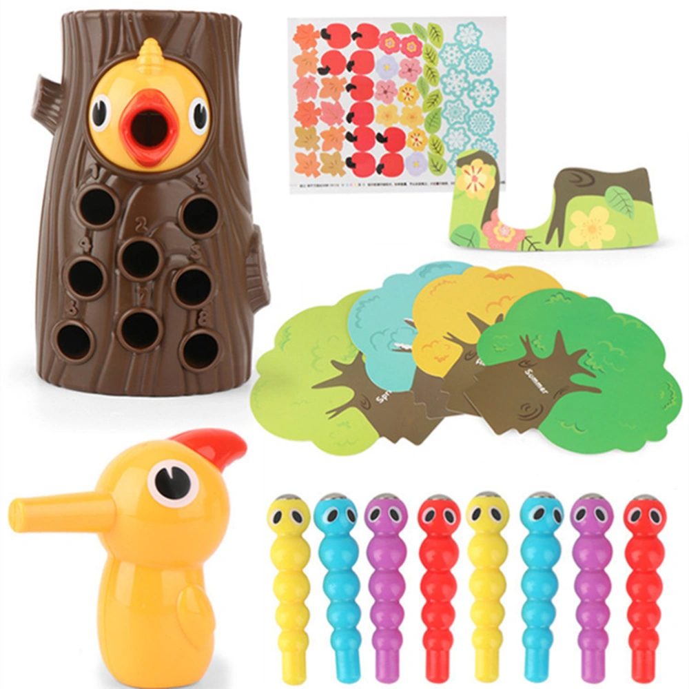 Magnetic Woodpecker Catching and Feeding Game Toys Kids Early Educational Learning Toys Gift